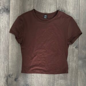 SHEIN Red Fitted Crop T-Shirt Short Sleeve